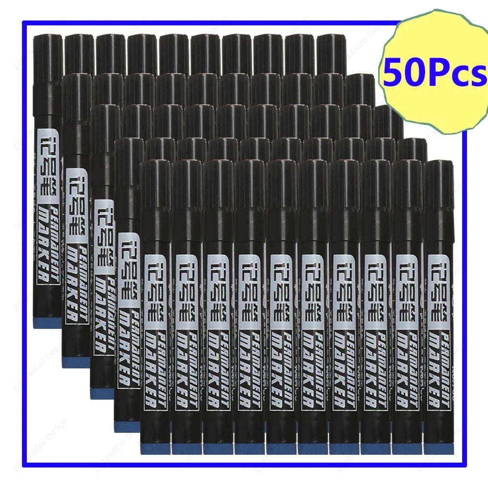 Buy The Best By Artsulli - Art is Long Life Short - 1-100Pcs Waterproof Oil-based Marker Pen Quick Dry Black Blue Red Ink Permanent