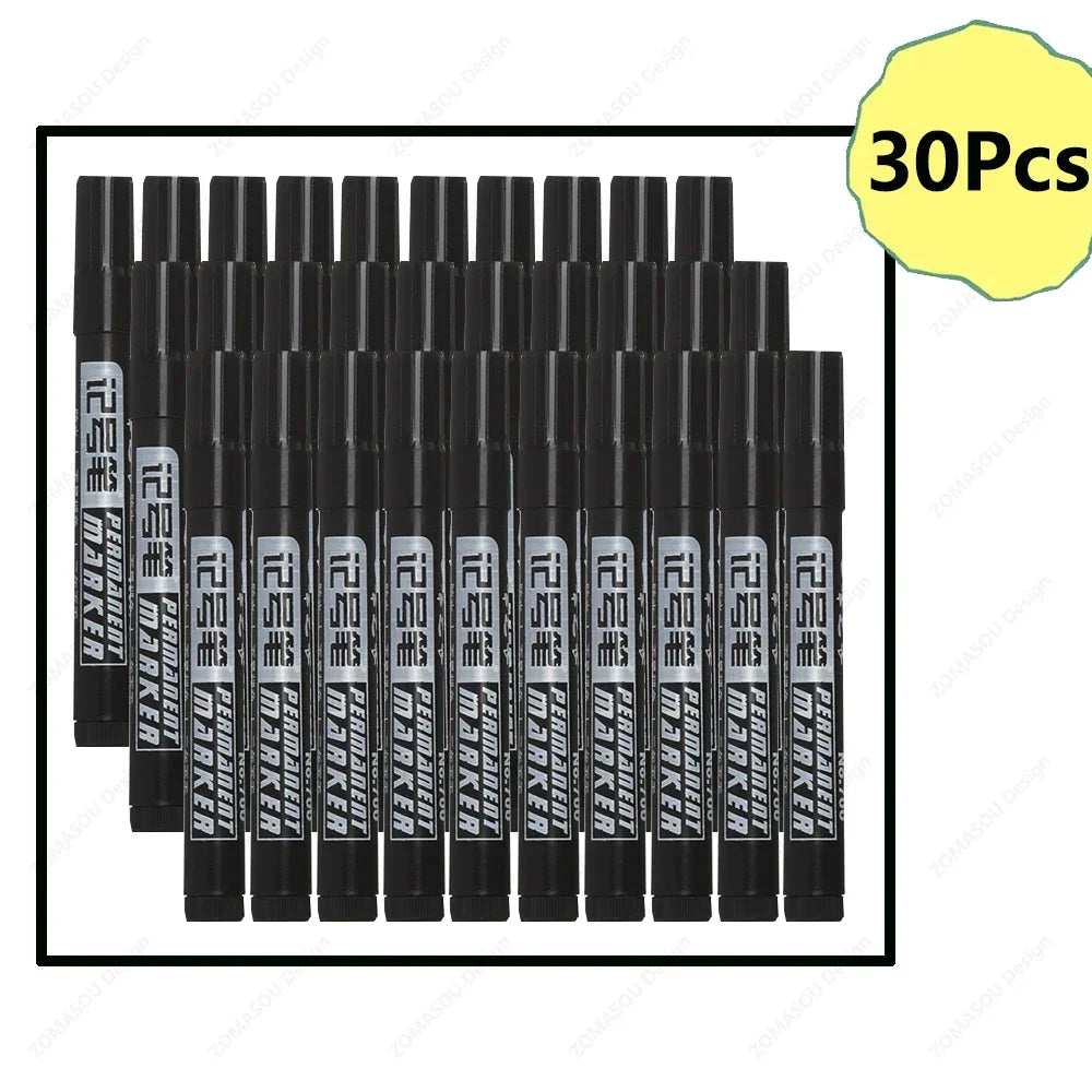 Buy The Best By Artsulli - Art is Long Life Short - 1-100Pcs Waterproof Oil-based Marker Pen Quick Dry Black Blue Red Ink Permanent