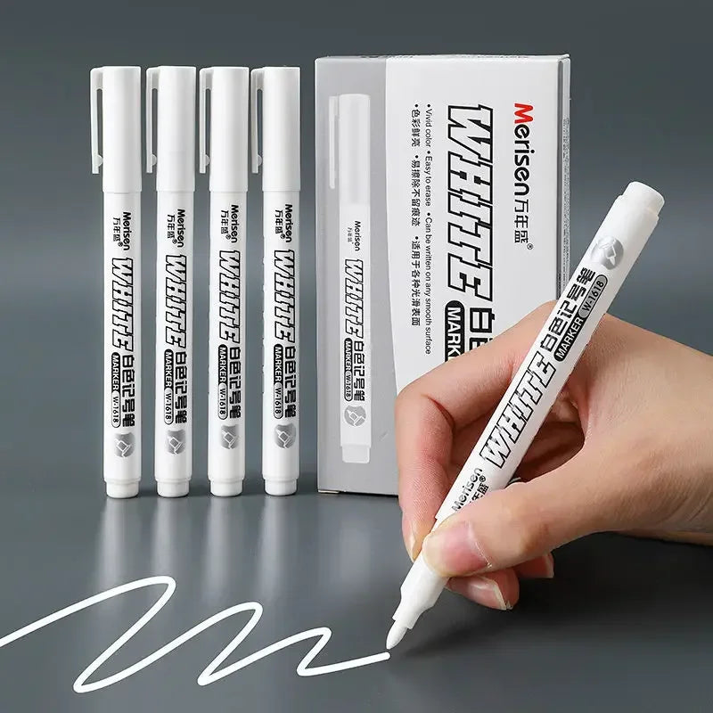 Buy The Best By Artsulli - Art is Long Life Short - 1/2/3/4/5Pcs White Marker Pens 2.0mm Oily Waterproof DIY Graffiti Sketching Markers