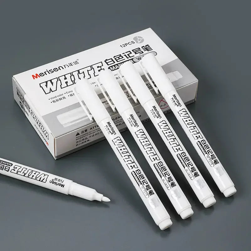 Buy The Best By Artsulli - Art is Long Life Short - 1/2/3/4/5Pcs White Marker Pens 2.0mm Oily Waterproof DIY Graffiti Sketching Markers