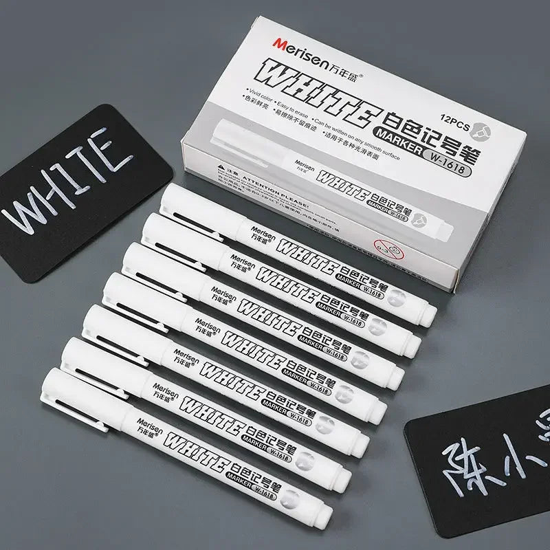 Buy The Best By Artsulli - Art is Long Life Short - 1/2/3/4/5Pcs White Marker Pens 2.0mm Oily Waterproof DIY Graffiti Sketching Markers