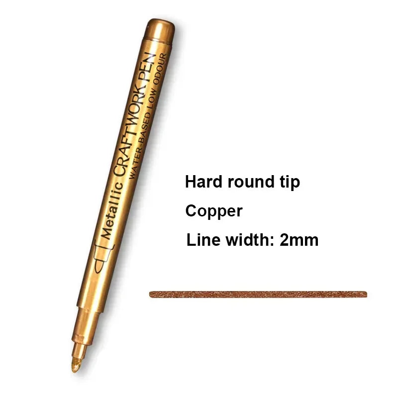 Buy The Best By Artsulli - Art is Long Life Short - 1/2Pc Brush Metallic Marker Pens Gold Silver Permanent Markers for Crafts Manga