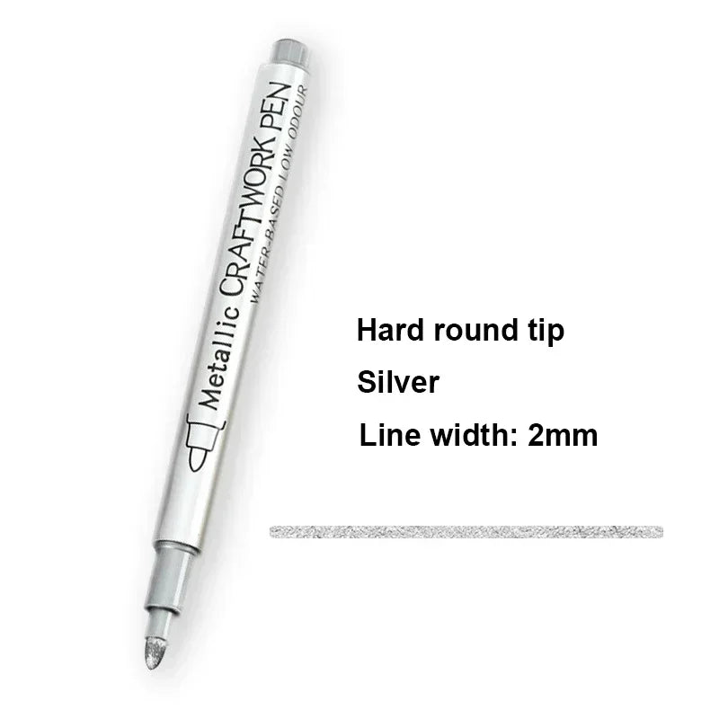 Buy The Best By Artsulli - Art is Long Life Short - 1/2Pc Brush Metallic Marker Pens Gold Silver Permanent Markers for Crafts Manga