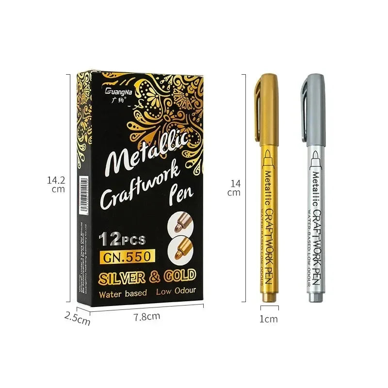Buy The Best By Artsulli - Art is Long Life Short - 1-3Pcs Metallic Waterproof Permanent Marker Pens for DIY Epoxy Resin Mold Gold Silver