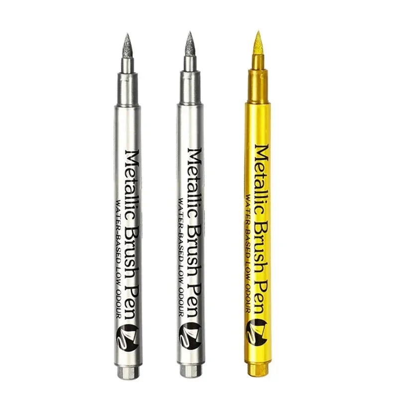 Buy The Best By Artsulli - Art is Long Life Short - 1-3Pcs Metallic Waterproof Permanent Marker Pens for DIY Epoxy Resin Mold Gold Silver