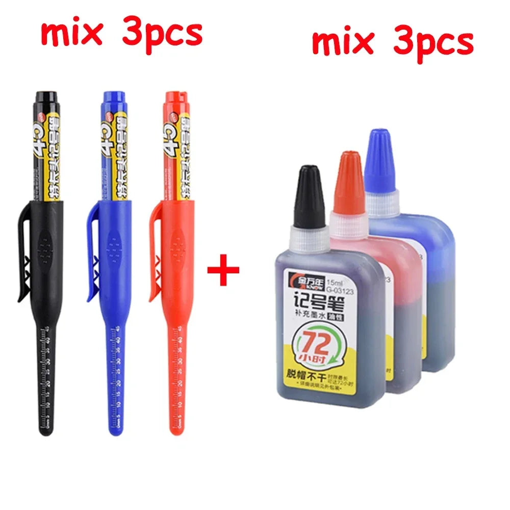 Buy The Best By Artsulli - Art is Long Life Short - 1-6Pcs 45mm Waterproof Head Nib Deep Hole Markers Pen Tile Carpenter Multi-purpose