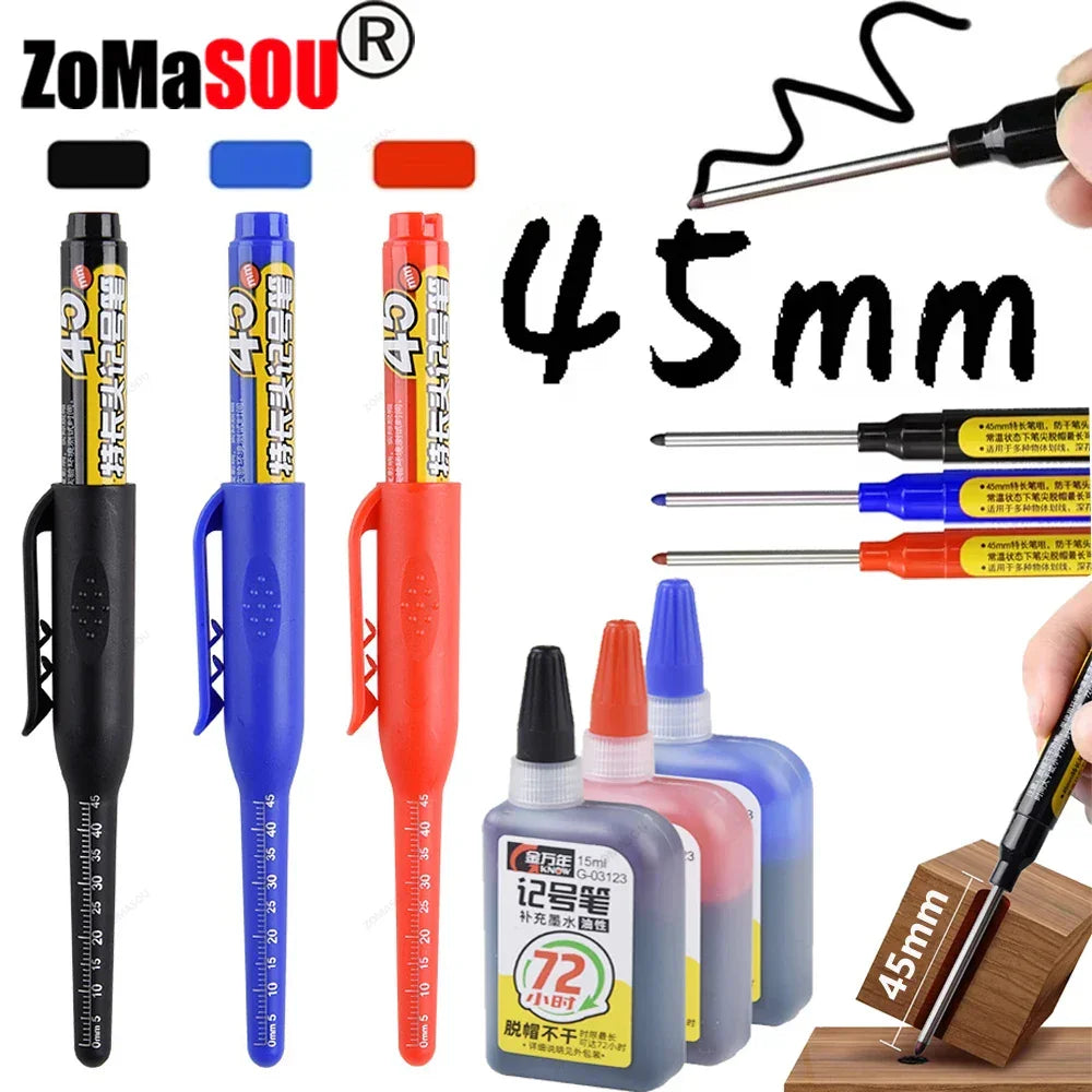 Buy The Best By Artsulli - Art is Long Life Short - 1-6Pcs 45mm Waterproof Head Nib Deep Hole Markers Pen Tile Carpenter Multi-purpose
