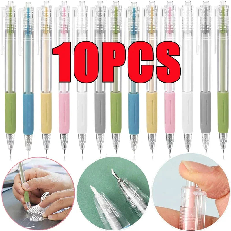 Buy The Best By Artsulli - Art is Long Life Short - 10-1PC Paper Cut Knife Pen Utility Scrapbooking Cutting Tool Sticker Tape Cutter