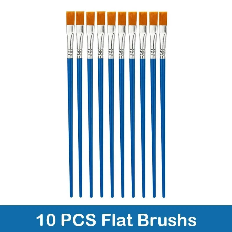 Buy The Best By Artsulli - Art is Long Life Short - 10/20/50Pcs Painting Brushes Set Round / Flat Brushs Nylon Hair Paint Pen for Oil