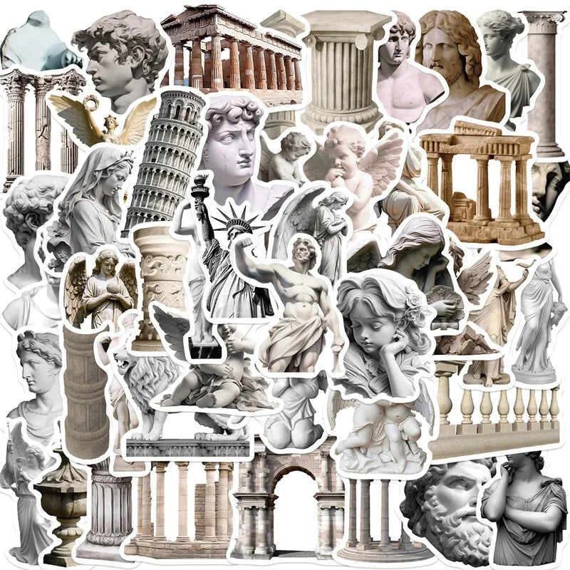 Buy The Best By Artsulli - Art is Long Life Short - 10/30/50PCS Vintage Sculpture PVC Sticker Aesthetic Chidlren’s Stationery Decoration