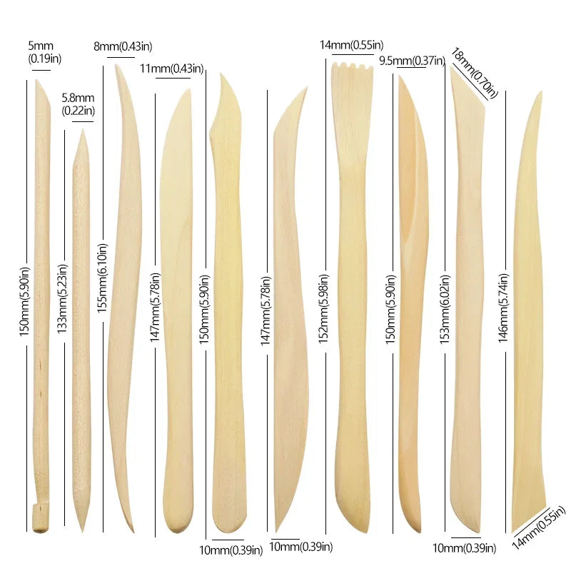 Buy The Best By Artsulli - Art is Long Life Short - 10 PCs Clay Sculpture Tool Set Carving DIY Wooden /Plastic Pottery Knife Tools