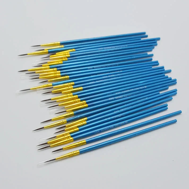 Buy The Best By Artsulli - Art is Long Life Short - 10 Pcs Fine Hand Painted Thin Hook Line Pen Blue Supplies Drawing Paint Brush Nylon