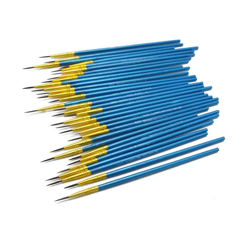 Buy The Best By Artsulli - Art is Long Life Short - 10 Pcs Fine Hand Painted Thin Hook Line Pen Blue Supplies Drawing Paint Brush Nylon