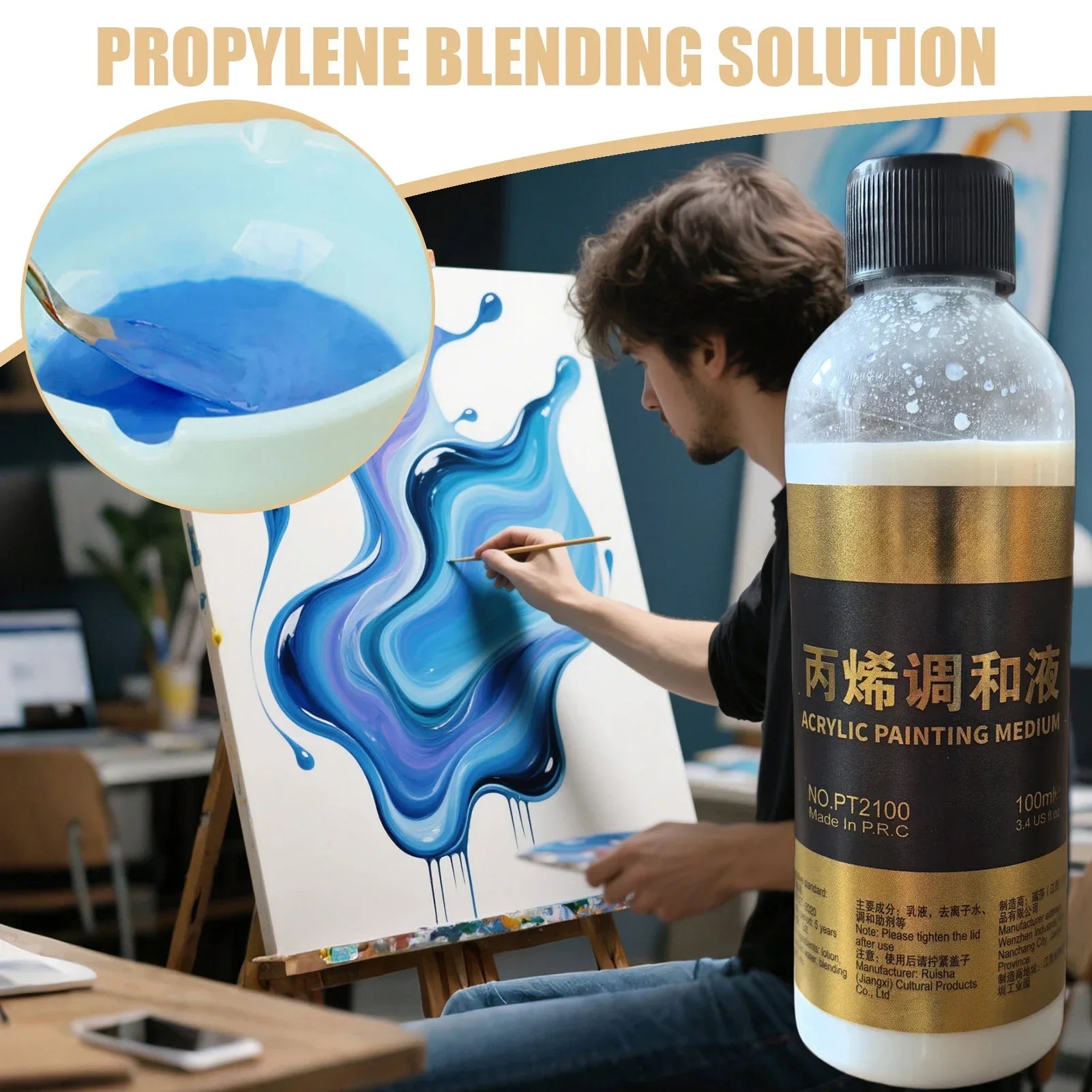 Buy The Best By Artsulli - Art is Long Life Short - 100ML Acrylic Paint Special Blend Liquid Water Powder Diluent Pigment Dilute Chroma