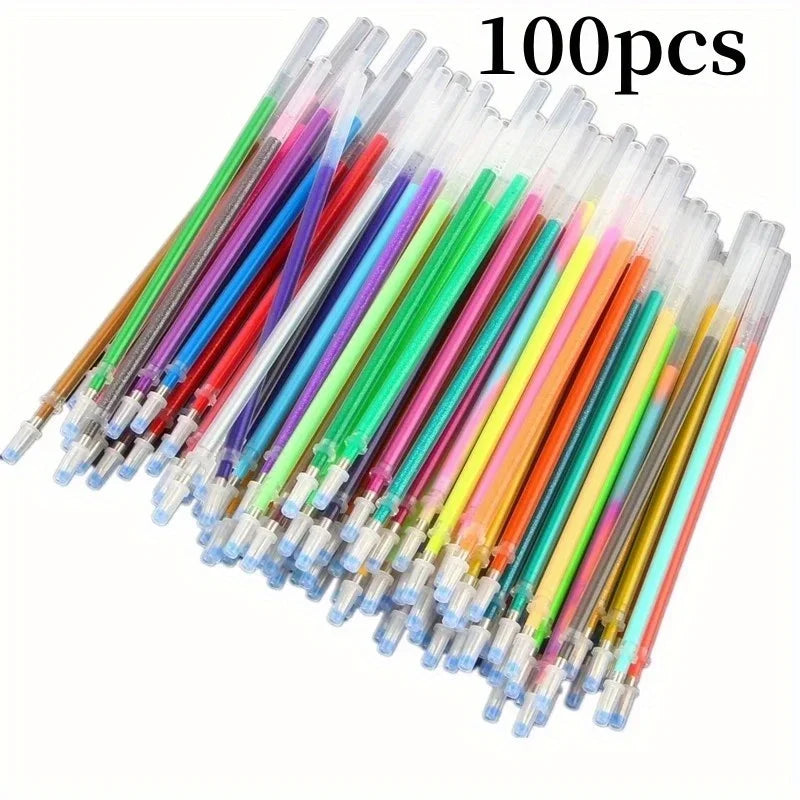 Buy The Best By Artsulli - Art is Long Life Short - 100pcs 1.0mm Glitter Pen Refills Set Flash Multicolor Gel Refill Core DIY Writing