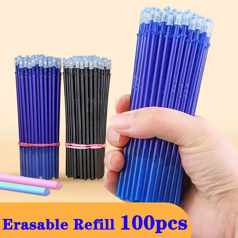 Buy The Best By Artsulli - Art is Long Life Short - 100Pcs Student Erasable Refill Rod Gel Pen Sketch Writing Stationery For Notebook