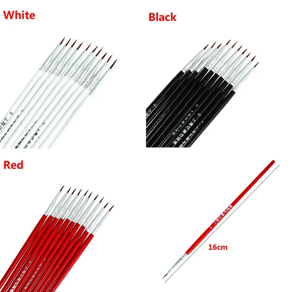 Buy The Best By Artsulli - Art is Long Life Short - 10PC/Set Fine Hand Painted Thin Hook Line Pen Drawing Detail Paint Brush Nylon Acrylic