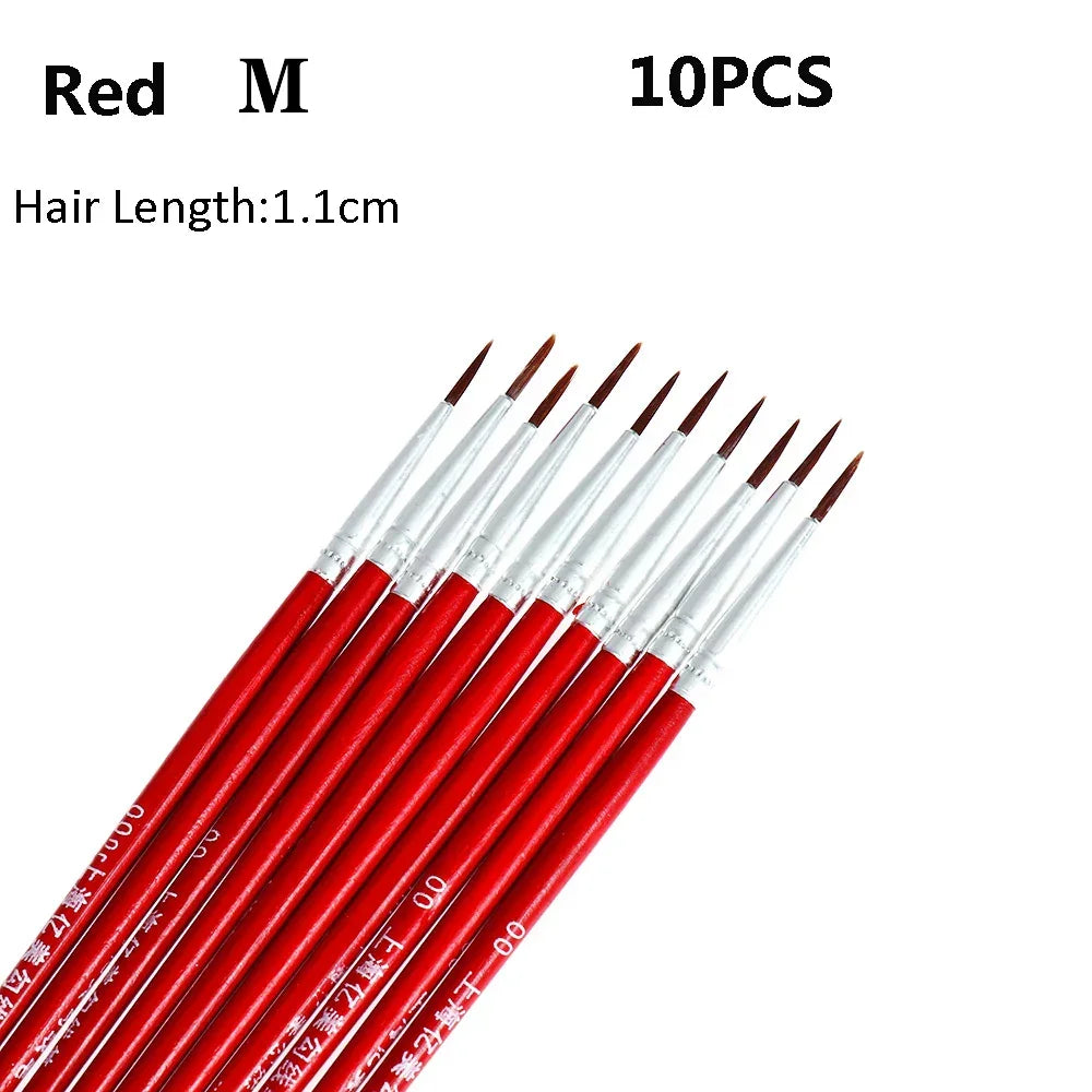 Buy The Best By Artsulli - Art is Long Life Short - 10PC/Set Fine Hand Painted Thin Hook Line Pen Drawing Detail Paint Brush Nylon Acrylic
