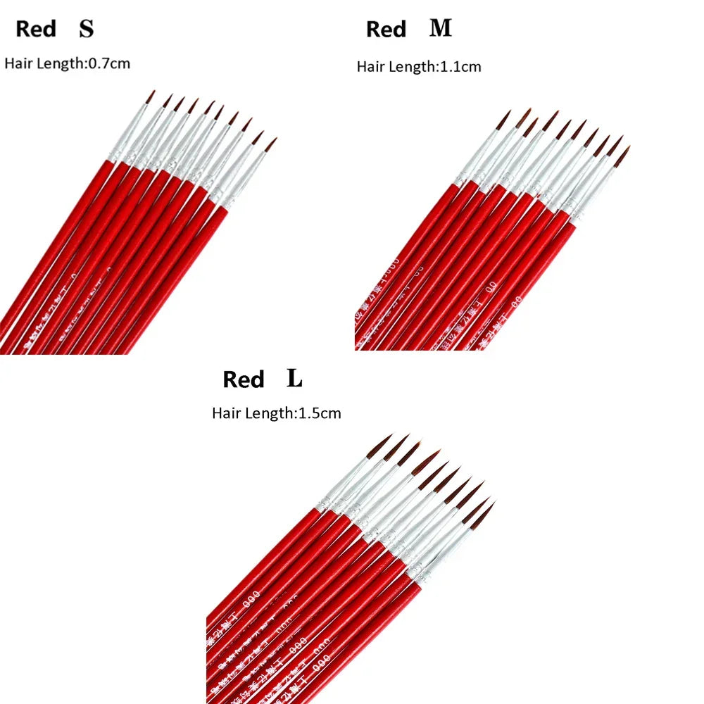 Buy The Best By Artsulli - Art is Long Life Short - 10PC/Set Fine Hand Painted Thin Hook Line Pen Drawing Detail Paint Brush Nylon Acrylic