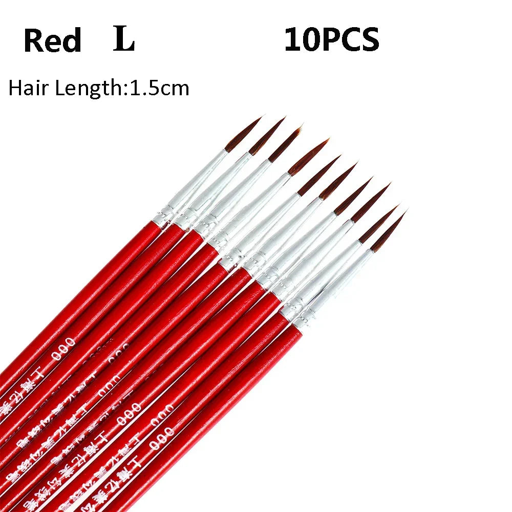 Buy The Best By Artsulli - Art is Long Life Short - 10PC/Set Fine Hand Painted Thin Hook Line Pen Drawing Detail Paint Brush Nylon Acrylic