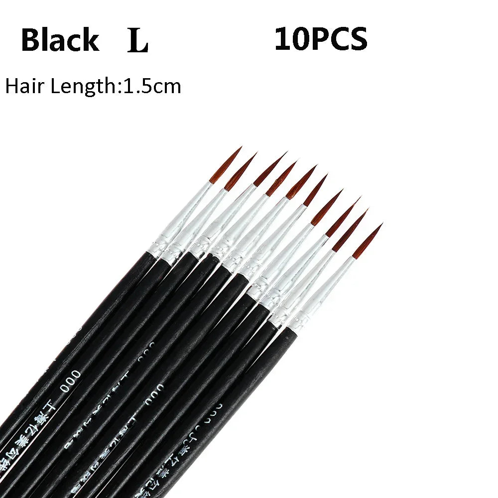 Buy The Best By Artsulli - Art is Long Life Short - 10pcs 0.7/1.1/1.5cm Fine Hand Painted Thin Hook Line Pen Supplies Drawing Paint Brush