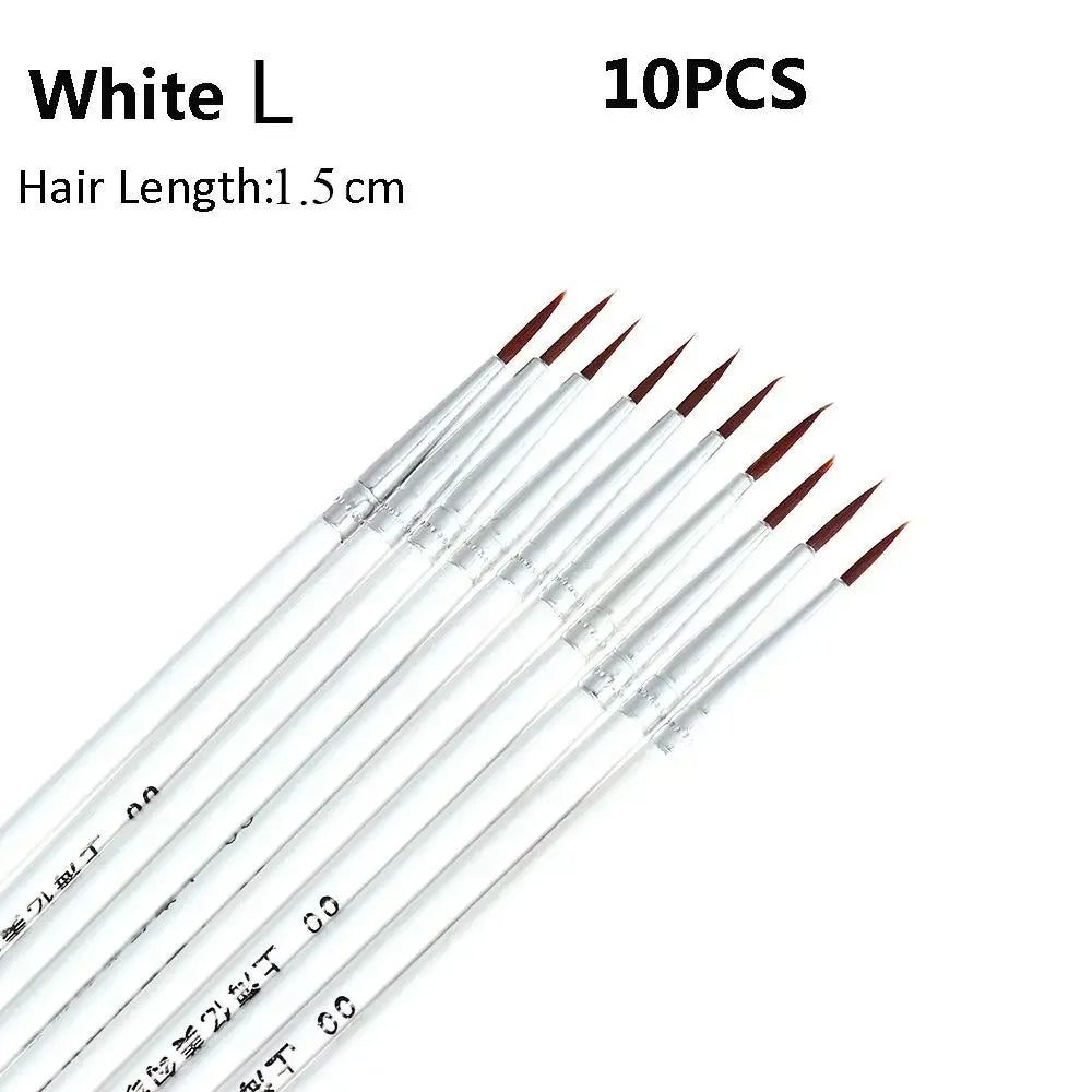 Buy The Best By Artsulli - Art is Long Life Short - 10pcs 0.7/1.1/1.5cm Fine Hand Painted Thin Hook Line Pen Supplies Drawing Paint Brush