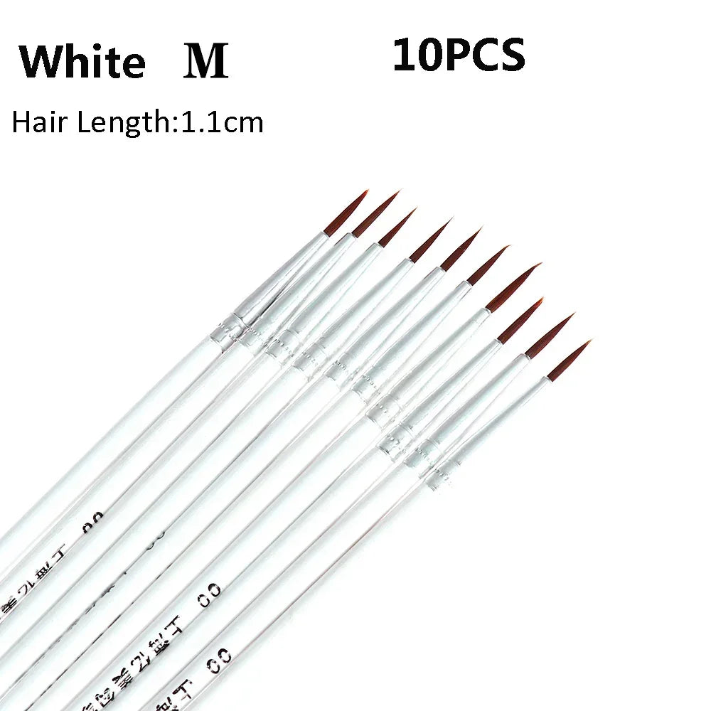 Buy The Best By Artsulli - Art is Long Life Short - 10pcs 0.7/1.1/1.5cm Fine Hand Painted Thin Hook Line Pen Supplies Drawing Paint Brush
