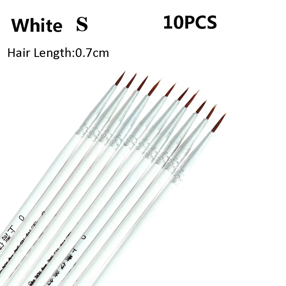 Buy The Best By Artsulli - Art is Long Life Short - 10pcs 0.7/1.1/1.5cm Fine Hand Painted Thin Hook Line Pen Supplies Drawing Paint Brush