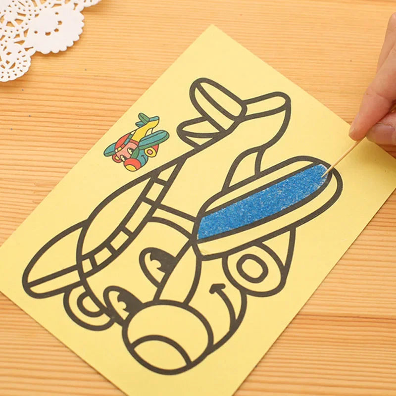 Buy The Best By Artsulli - Art is Long Life Short - 10pcs DIY Sand Painting Toy Set for Kids Gift Cartoon Animal Car Series Supplies Simple
