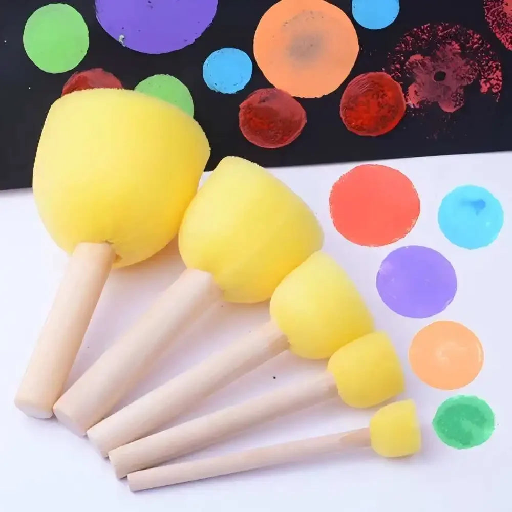 Buy The Best By Artsulli - Art is Long Life Short - 10pcs round Handle Dyeing Sponge Brushes Painting Tools Set for Coloring Graffiti