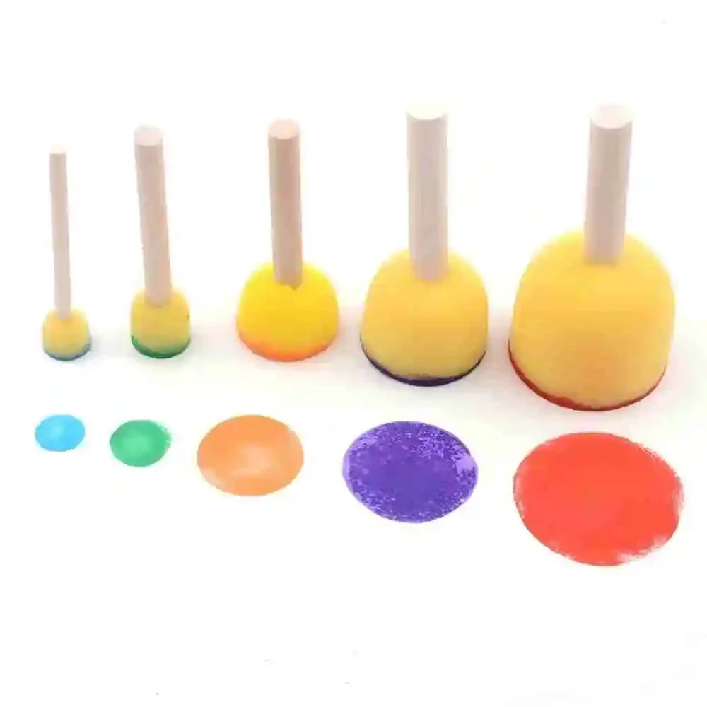 Buy The Best By Artsulli - Art is Long Life Short - 10pcs round Handle Dyeing Sponge Brushes Painting Tools Set for Coloring Graffiti