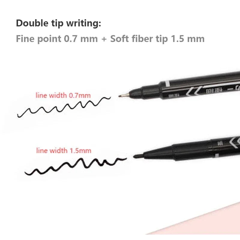Buy The Best By Artsulli - Art is Long Life Short - 10pcs/set Double Head Marker Pen Waterproof Black/Blue/Red Oily Ink School Study