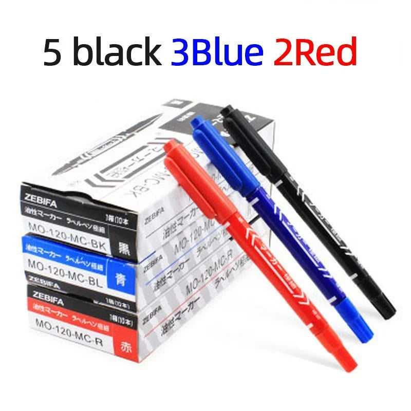 Buy The Best By Artsulli - Art is Long Life Short - 10pcs/set Double Head Marker Pen Waterproof Black/Blue/Red Oily Ink School Study