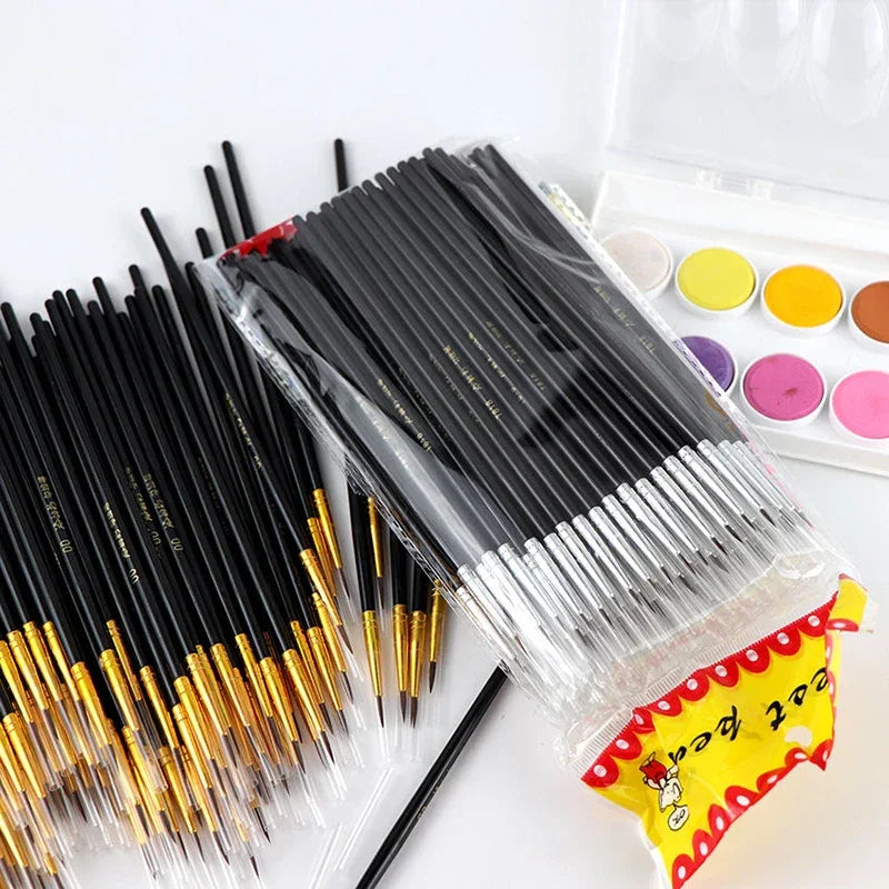 Buy The Best By Artsulli - Art is Long Life Short - 10Pcs/Set Fine Hand-painted Thin Hook Line Pen Wood Rod Drawing Paint Brush Supplies