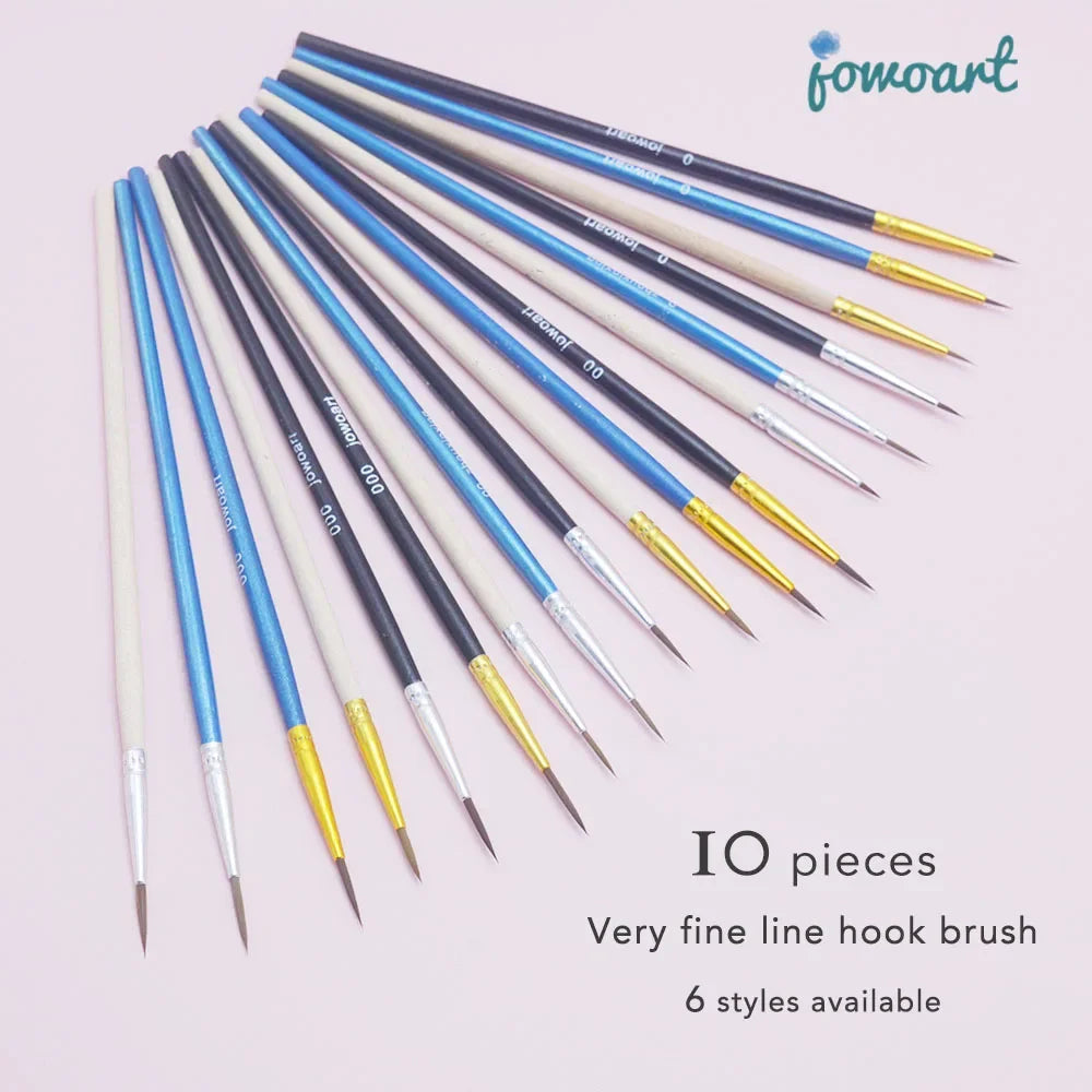 Buy The Best By Artsulli - Art is Long Life Short - 10Pcs/Set Fine Hand-painted Thin Hook Line Pen Wood Rod Drawing Paint Brush Supplies