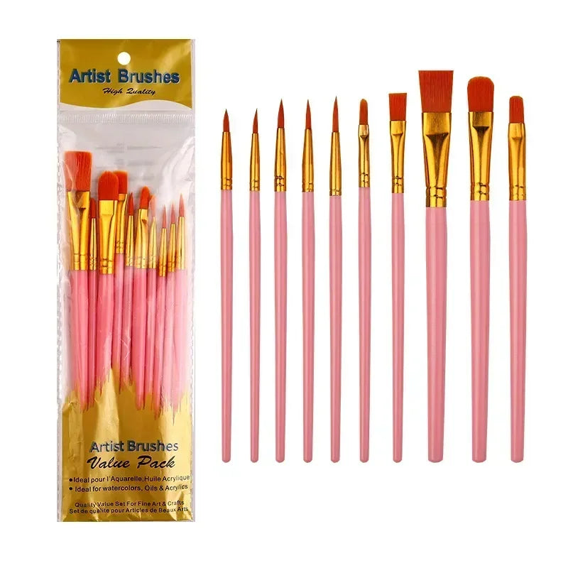 Buy The Best By Artsulli - Art is Long Life Short - 10Pcs/Set Multi-functional Watercolor Brush Pearlescent Plastic Rod Nylon Hair Hook