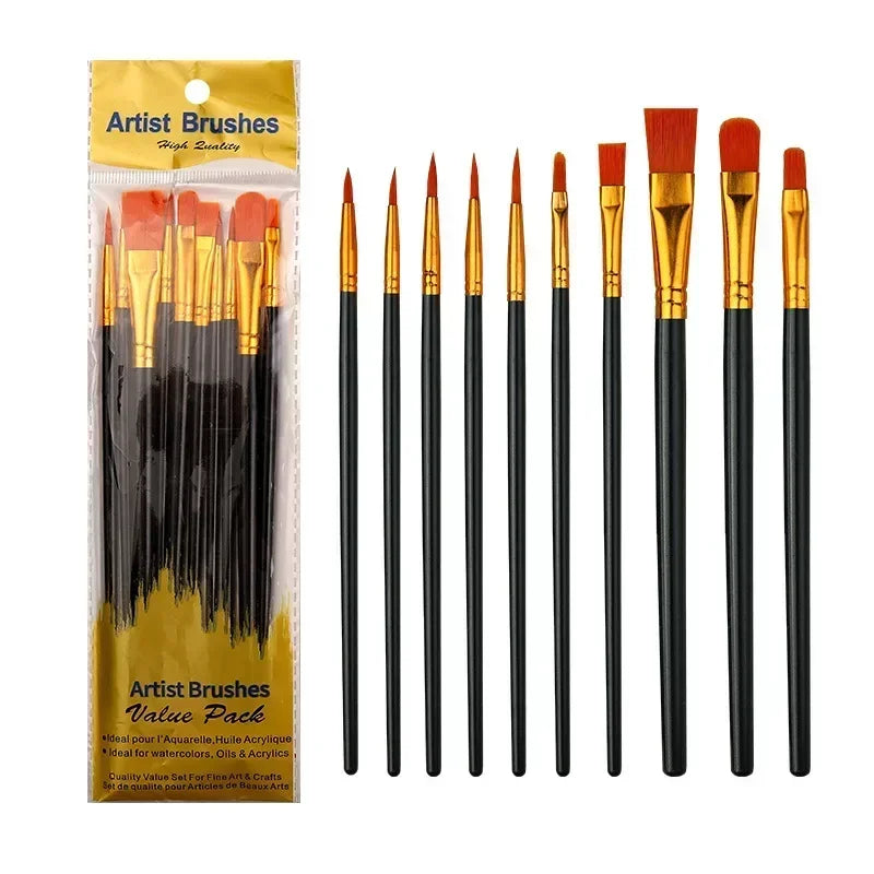 Buy The Best By Artsulli - Art is Long Life Short - 10Pcs/Set Multi-functional Watercolor Brush Pearlescent Plastic Rod Nylon Hair Hook