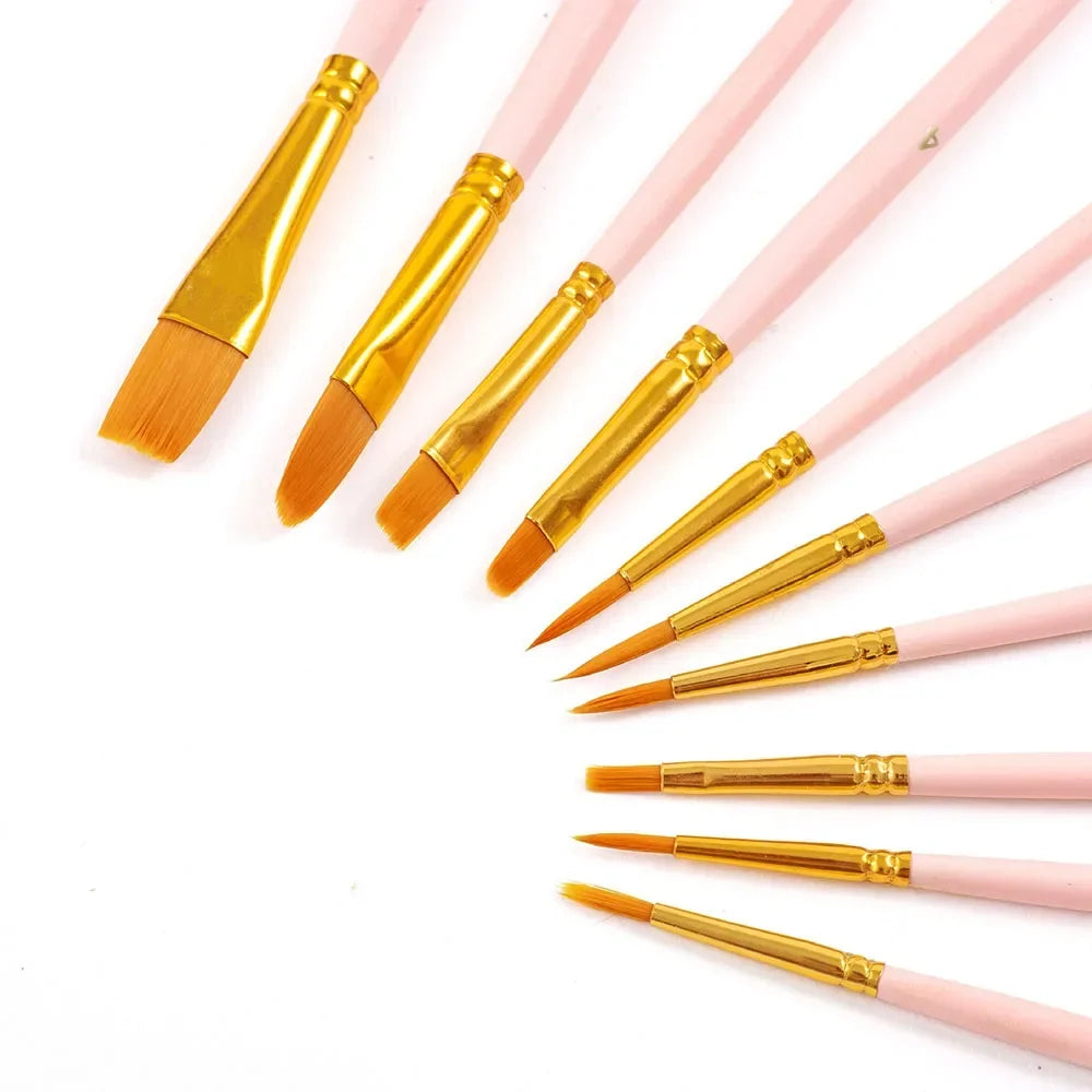 Buy The Best By Artsulli - Art is Long Life Short - 10Pcs/Set Multi-functional Watercolor Brush Pearlescent Plastic Rod Nylon Hair Hook