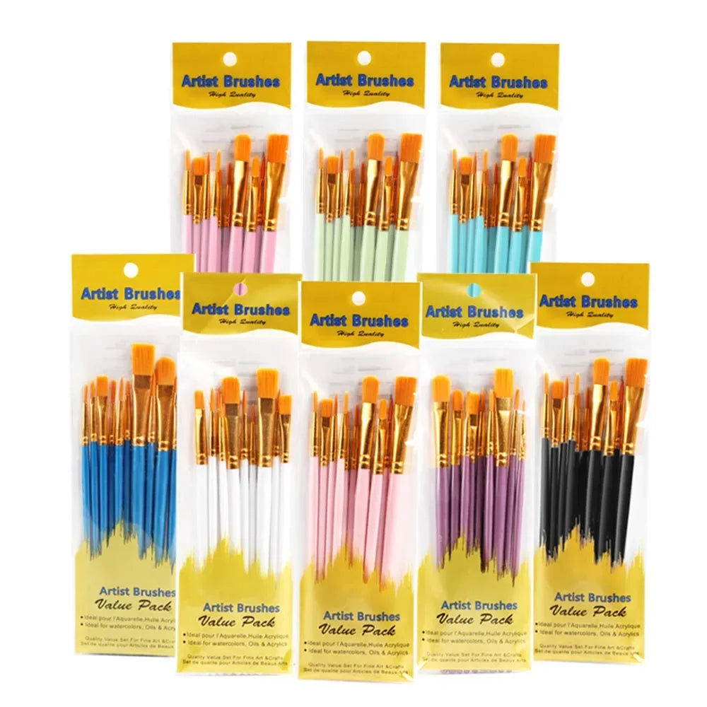 Buy The Best By Artsulli - Art is Long Life Short - 10Pcs/Set Multi-functional Watercolor Brush Pearlescent Plastic Rod Nylon Hair Hook
