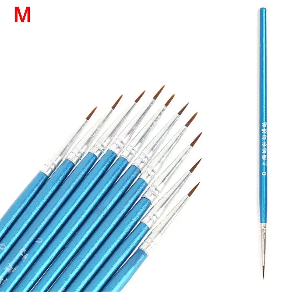 Buy The Best By Artsulli - Art is Long Life Short - 10Pcs Supplies Hand Painted Thin Hook Line Pen Drawing Paint Brush Nylon Acrylic