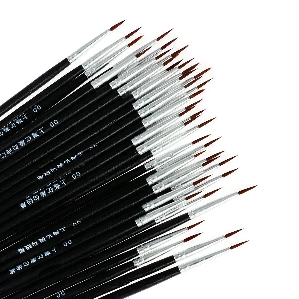Buy The Best By Artsulli - Art is Long Life Short - 10Pcs Supplies Hand Painted Thin Hook Line Pen Drawing Paint Brush Nylon Acrylic