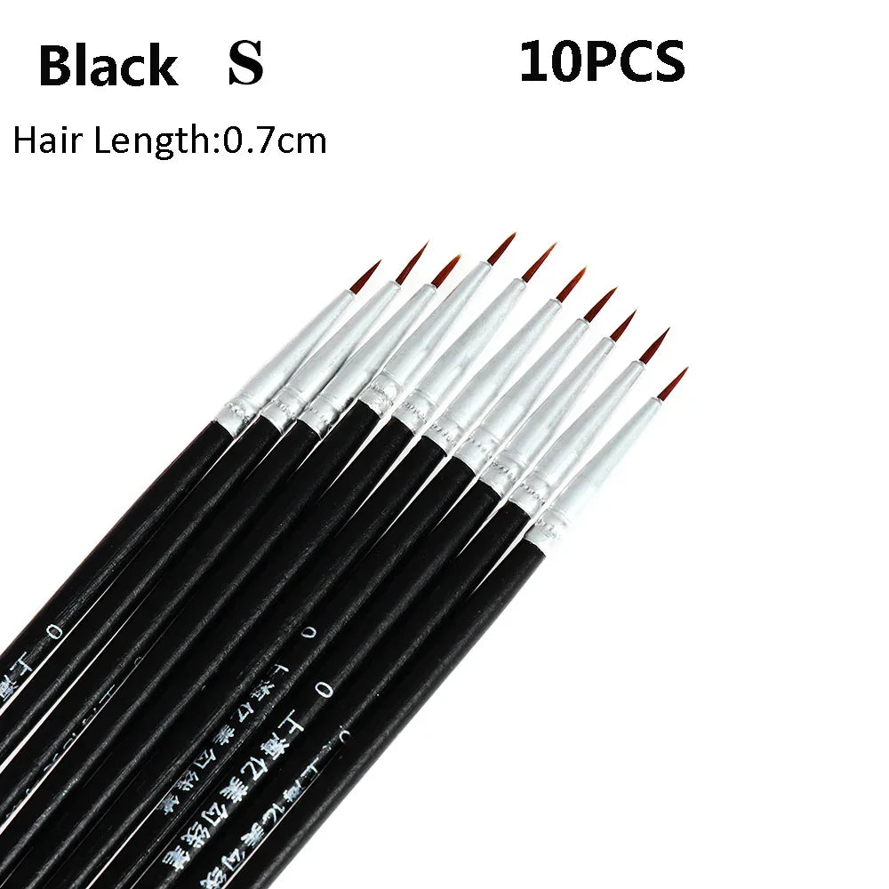 Buy The Best By Artsulli - Art is Long Life Short - 10Pcs Supplies Hand Painted Thin Hook Line Pen Drawing Paint Brush Nylon Acrylic