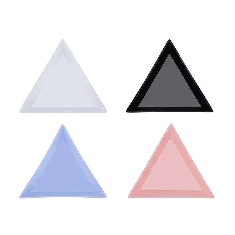 Buy The Best By Artsulli - Art is Long Life Short - 10Pcs Triangle Plastic Plate Nail Jewelry Beads Organizer Rhinestone Diamond Storage