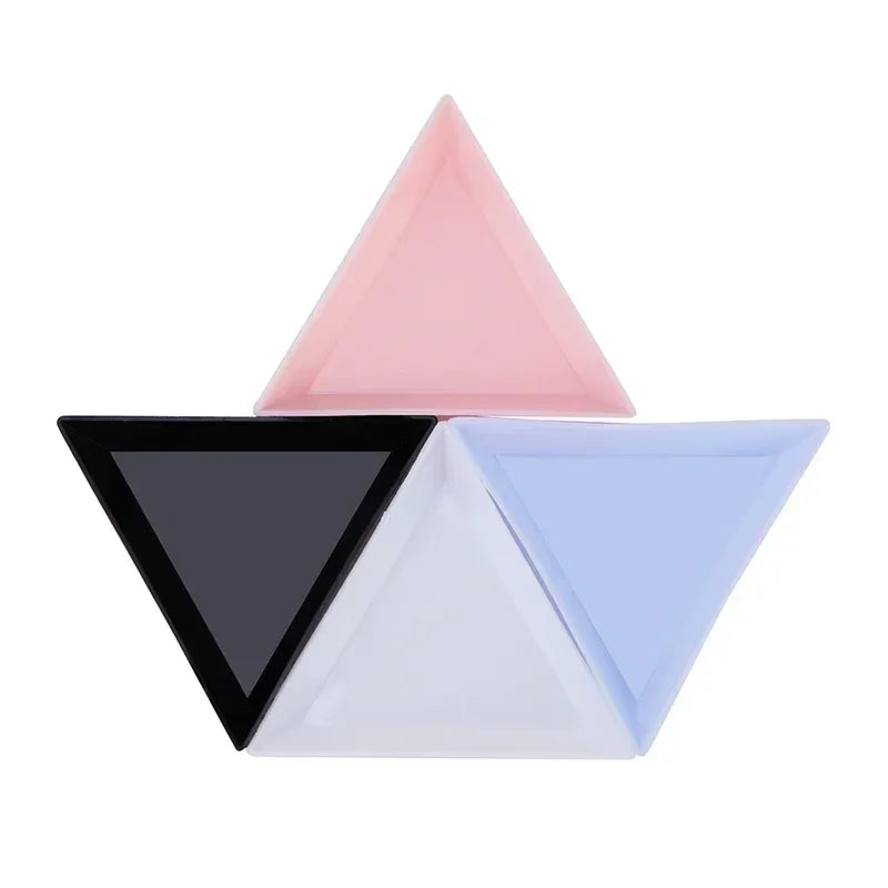 Buy The Best By Artsulli - Art is Long Life Short - 10Pcs Triangle Plastic Plate Nail Jewelry Beads Organizer Rhinestone Diamond Storage