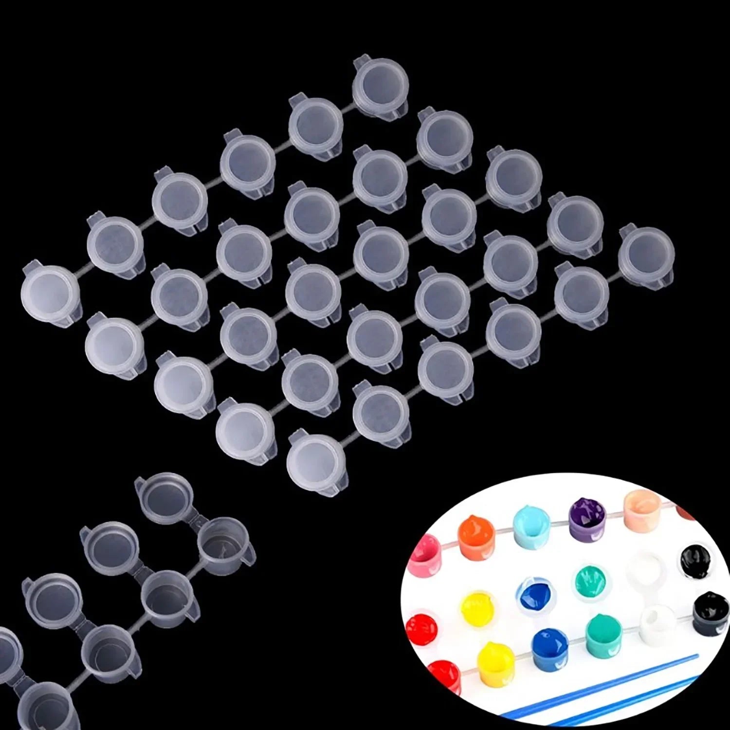 Buy The Best By Artsulli - Art is Long Life Short - 10strips 60pots Empty Paint Strips Mini Cup Box Pod Crafts Plastic Storage Container