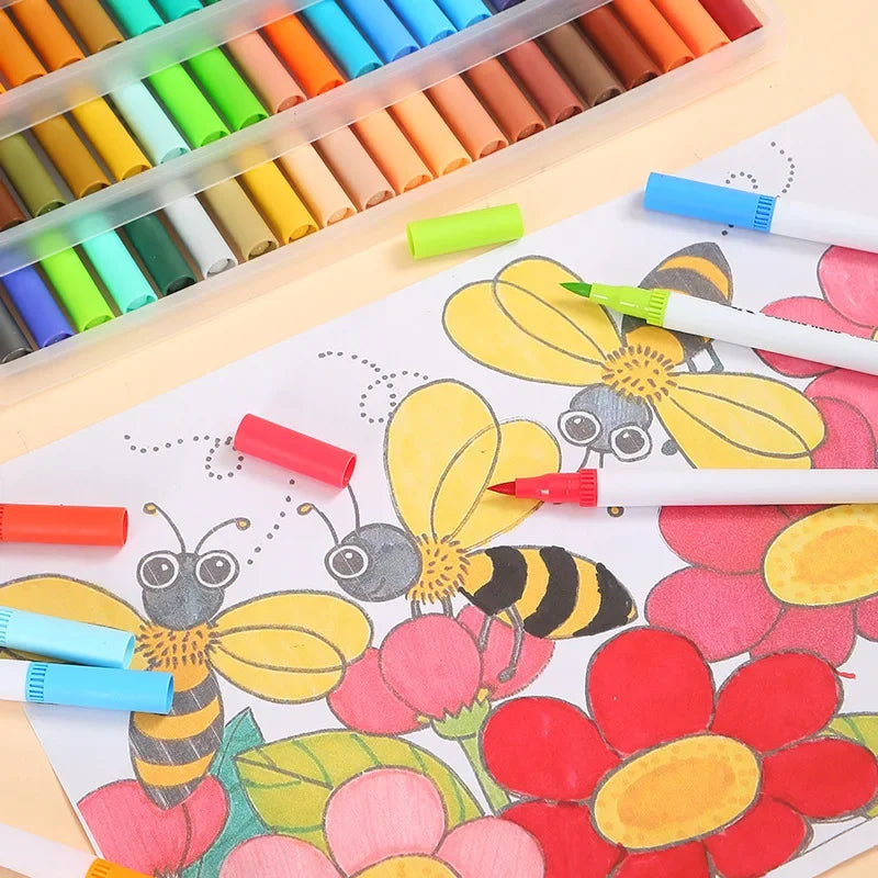 Buy The Best By Artsulli - Art is Long Life Short - 12-120 Color Double-Head Marker Pen Water-Based Highlight Washable Children’s Painting