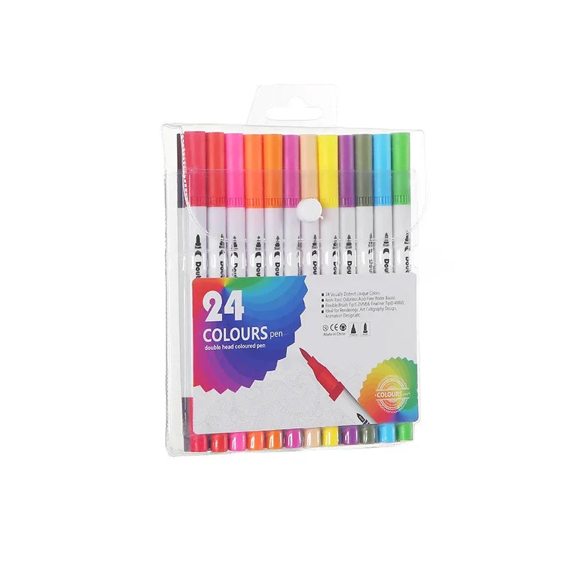 Buy The Best By Artsulli - Art is Long Life Short - 12-120 Color Double-Head Marker Pen Water-Based Highlight Washable Children’s Painting