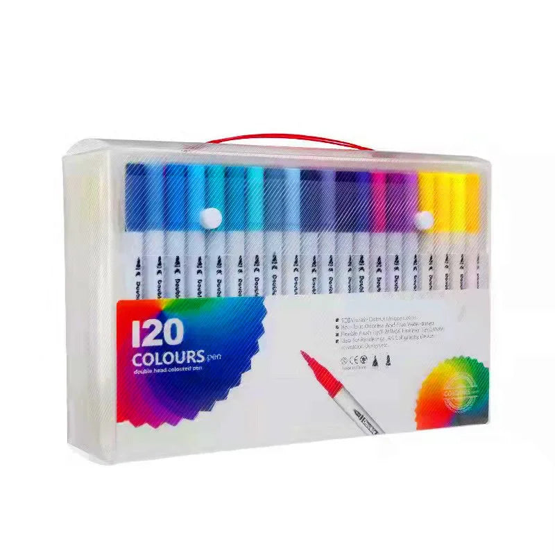 Buy The Best By Artsulli - Art is Long Life Short - 12-120 Color Double-Head Marker Pen Water-Based Highlight Washable Children’s Painting