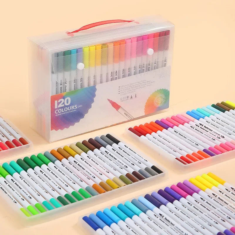 Buy The Best By Artsulli - Art is Long Life Short - 12-120 Color Double-Head Marker Pen Water-Based Highlight Washable Children’s Painting