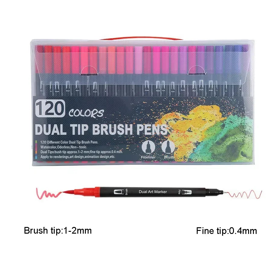 Buy The Best By Artsulli - Art is Long Life Short - 12-120 Color Double-Head Marker Pen Water-Based Highlight Washable Children’s Painting
